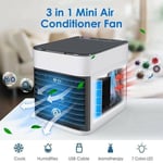 Portable ICE Air Cooler Conditioning Unit Chiller Purifier Desk Cooling Fan UK
