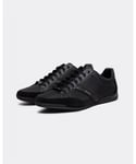 Boss Orange Saturn Mens Low Profile Mixed Material Trainers With Suede and Faux Leather - Black - Size UK 12