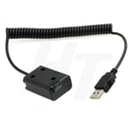 HangTon 5V USB to NP-FW50 DC Coupler Dummy Battery for for Sony A7 A7II A7S A7SII A7R A7RII A6300 A6500 A6000 A5100 NEX Series Camera (USB, coiled)