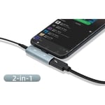 USB-C til 3.5mm Audio & Charger Lad mens du hører på musikk med minijack