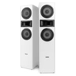 Home Hi-Fi Floor Standing Tower Speakers, Dual 6.5" Set, SHF700W, White Pair
