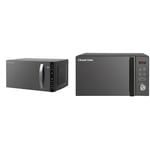 Russell Hobbs RHFM2363B 23 L 800 W Black Digital Flatbed Solo Freestanding Microwave with 5 Power Levels & RHM2076B 20 Litre 741 W Black Digital Solo Microwave with 5 Power Levels