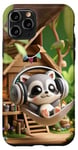 iPhone 11 Pro Kawaii Raccoon Headphones: The Raccoon's Playlist Case