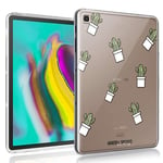 ZhuoFan For Samsung Tab S5e 10.5 Case, Cover Silicone Transparent Clear with Pattern Slim Shockproof Soft Gel TPU Shell Sleeve Skin for Samsung Tab S5e 10.5" Tablet, Cactus