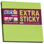 Notisblock Extra Sticky 76x76 90 Blad Neon Grön