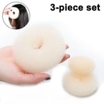 3-pack kvinnors hårbulle Donut Shapers Knot Ring Bun Cushion H