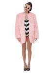 Smiffys Barbie Limited Edition 60th Anniversary Costume, B with Sequin Body, Pink Fluffy Coat & Sunglasses, Officially Licensed Barbie Fancy Dress, Adult Dress Up Costumes
