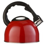 Premier Housewares Bouilloire sifflante rouge - Bouilloire inox - 2,5 Ltr