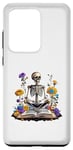 Galaxy S20 Ultra Skeleton Reading Book With Beautiful Flowers Case