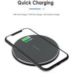 Qi Wireless Charger Pad 10w Fast Charging Dock For Phone Black