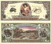 Novelty Dollar Wild West Cowboy Western Dead Or Alive Dollar Bills X 2