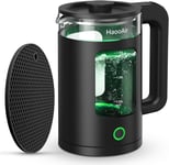 Haooair Electric Kettle, 1.5 Liter Fast Boil Quiet Glass Kettle with Green