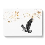 Bald Eagle In Flight In Abstract Modern Art Canvas Wall Art Print Ready to Hang, Framed Picture for Living Room Bedroom Home Office Décor, 50x35 cm (20x14 Inch)