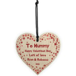 Valentines Day Gift For Mummy Wood Heart Personalised Gift From Daughter Son