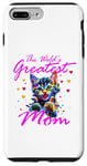 Coque pour iPhone 7 Plus/8 Plus Chat arc-en-ciel avec inscription « This is what the greatest mom looks »
