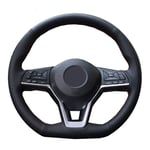 CLCTOIK Black Leather Car Steering Wheel Cover,For Ford Kuga Mondeo Focus 2 2005-2015