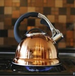 3.5 LITRE COPPER STAINLESS STEEL WHISTLING KETTLE GAS ELECTRIC & INDUCTION HOBS