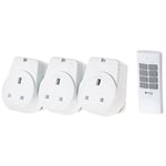 Maplin ORB Remote Control Plug Socket, 13A/3120W Wireless Light Switch, 70m/229ft Extra Long Range, Programmable for All Rooms 3 Pack Sockets and 1 Remote