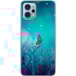 Motorola Moto G23 Transparent Mobilskal Blå fjäril