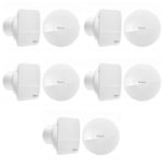 5 x Xpelair C4TSR 078346 Simply Silent Extractor Fans 100mm (Timer Model)