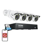 ZOSI C105 WiFi 8MP + NVR 8ch + 2TB HDD IP Camera 4-pack