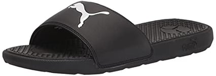 PUMA Men's Cool Cat Slide Sandal, Black/White, 11 UK