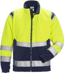 Fristads Høy synlighet vindtett fleecejakke cl 3 4041 FE Hi-Vis Gul / Marineblå XL