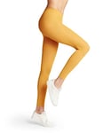 FALKE Women's Pure Matt 50 DEN W LE Semi-Opaque Plain 1 Pair Leggings, Yellow (Amber 1851) new - eco-friendly, M-L