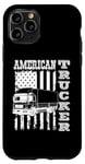 iPhone 11 Pro American flag with a truck american trucker Case