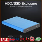 USB 2.0 Mobile Hard Disk Case 10TB 2.5 inch SATA HDD SSD Enclosure (Blue) GB