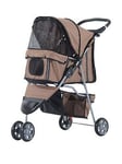 Pawhut Dog Stroller Pushchair Oxford Cloth 3-Wheel Pram - Suitable For Small Pets
