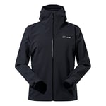 Berghaus Men's Kember Vented Waterproof Shell Jacket, Durable, Breathable Rain Coat, Black, M