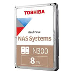 Toshiba 8TB N300 Internal Hard Drive – NAS 3.5 Inch SATA HDD Supports Up to 8 Drive Bays Designed for 24/7 NAS Systems, New Generation (HDWG480UZSVA)