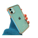 Shockproof Candy Color Frame Phone Case For iPhone 11 Pro XR XS X XS Max 7 8 Plus SE2 2020 Soft Transparent Back Cover Capa-Blue-For iPhone XR