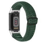Fitbit Charge 5 klockarmband i elastisk nylon - Militärgrön Grön