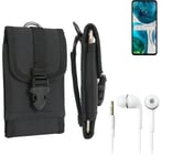 For Motorola Moto G52 + EARPHONES Belt bag outdoor pouch Holster case protection