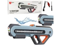 Stor Pistol W12 Elektrisk Vattenpistol Led Grå 60 Cm Lean Toys