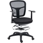 Vinsetto - Fauteuil de bureau chaise de bureau assise haute réglable dim. 59L x 59l x 95-115H cm pivotant 360° maille respirante noir