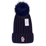 Mångsidig vintermössa i ull varm ullmössa stickad mössa i ullboll mörkblå [HK] mörkblå mörkblå dark blue moncler Small label