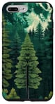 Coque pour iPhone 7 Plus/8 Plus Forêt Nature Montagne Lune Vert Arbre Pin Aventure Randonnée