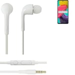 Headphones for Samsung Galaxy M53 5G headset in ear plug white