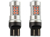 AMiO LED-lampor AMIO W21/5W T20q 12/24V 6.2W 24xSMD 3030 (canbus, röd)