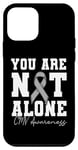 Coque pour iPhone 12 mini You Are Not Alone CMV Awareness Wear Ruban argenté