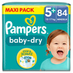 Pampers Baby-Dry blöjor, storlek 5+, 12-17 kg, Maxi Pack (1 x 84 blöjor)
