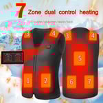 16 Area Värmeväst Herr/Kvinnor Casual V-ringad USB Uppvärmd Väst Smart Control Temperatur Värmejacka Bomull Kappa Vinterjakt 7 areas XL