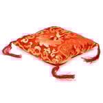 Singing Bowl Cushion Red With Flower Design -- 18X18X5 Cm