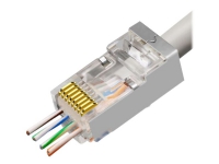 MicroConnect Easy-Connect - Nätverkskontakt - RJ-45 (hane) - F/FTP - CAT 6a - silver, transparent (paket om 50)