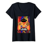 Womens Kindergarten Level Complete Gaming Men Women Graduation V-Neck T-Shirt