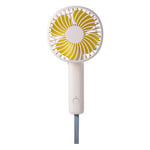 Cartoon rotating handheld fan desktop mute comes with line fan portable usb small fan