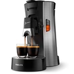 Philips SENSEO Select Machine à café à dosettes, Intensity Plus Crema Plus, Sauge, Une ou deux tasses à la fois, Bec verseur métallique ajustable (CSA250/11)